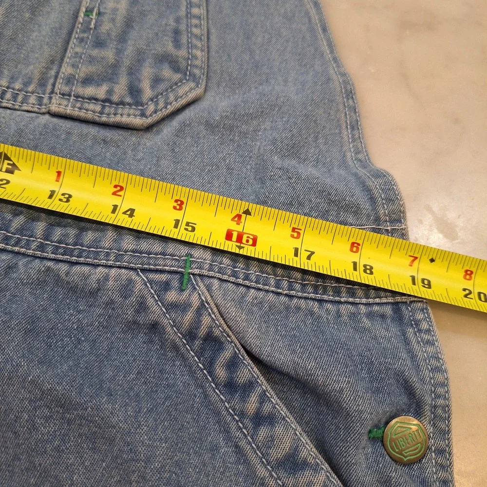 Vtg 90s Liberty Denim Overalls 36x30 Lt Wash Bib Workwear Utility Carpenter AsIs - Picture 5 of 13